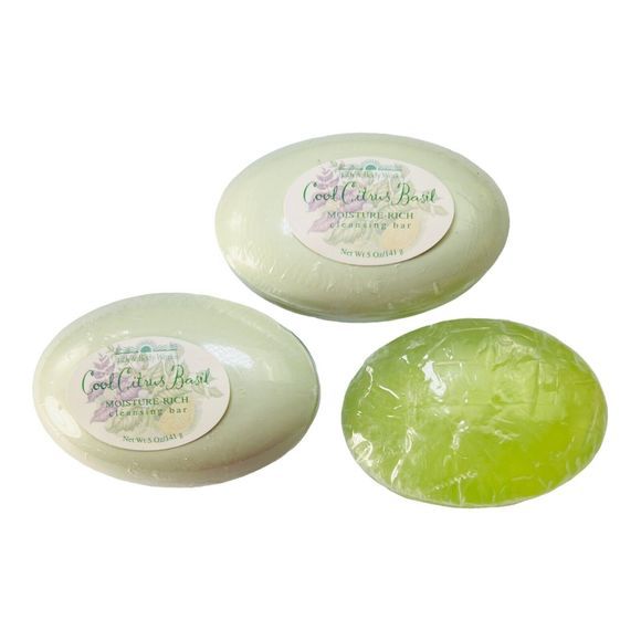 Bath & Body Works 3 COOL CITRUS BASIL 5 oz Cleansing and 4 oz Glycerin Bars NEW - Picture 5 of 5
